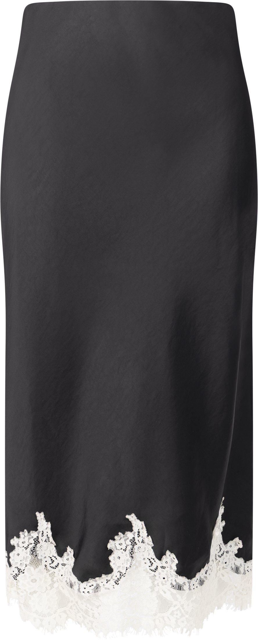 Stinalill Satin Lace Skirt in Black – Elegant & Flattering