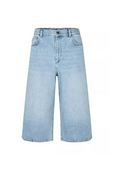 Vito Long Denim Shorts - Bleach Blue Wash