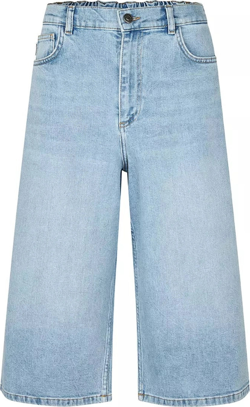 Vito Long Denim Shorts - Bleach Blue Wash