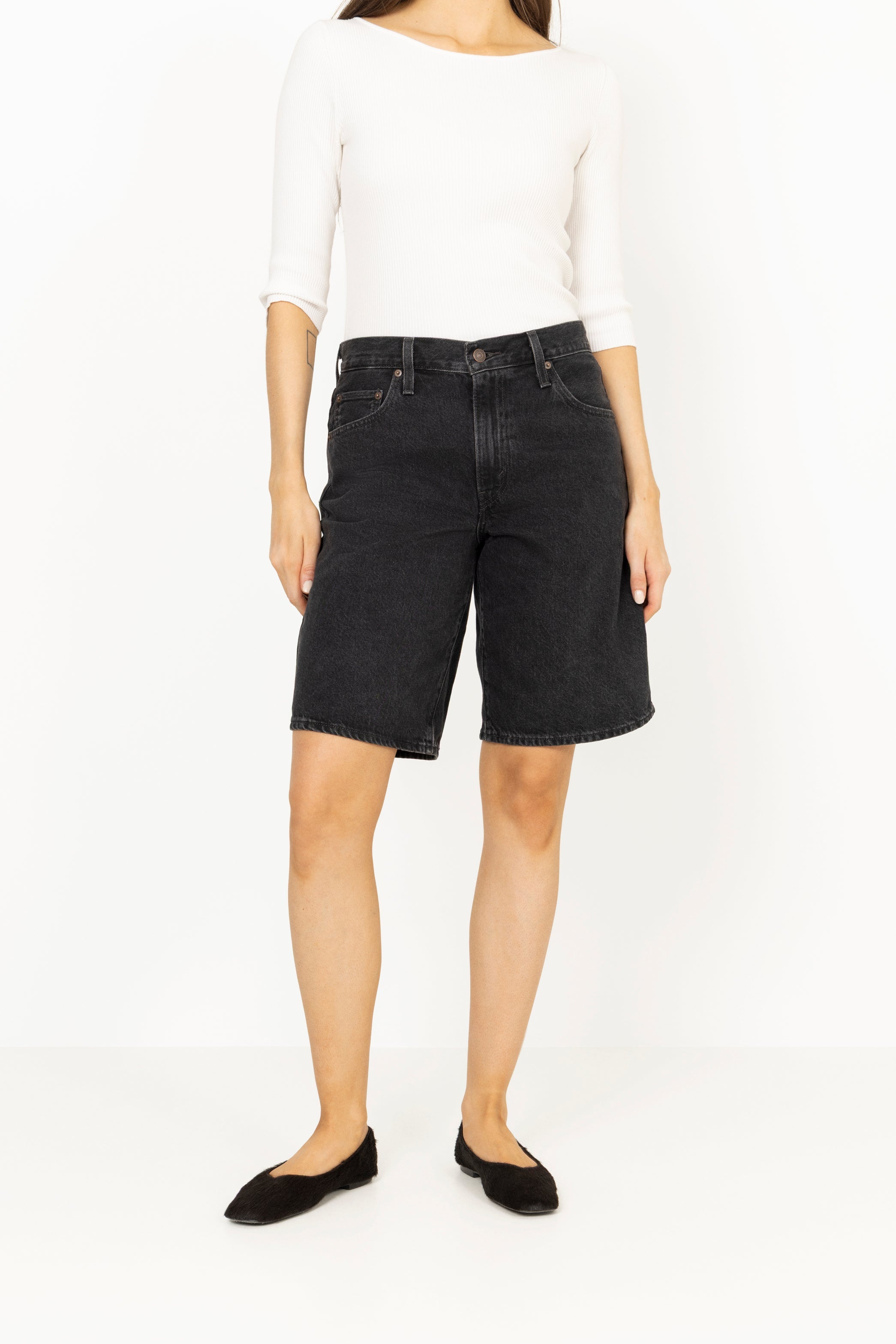 Relaxed-Fit Baggy Dad Jort Shorts - Open Mind
