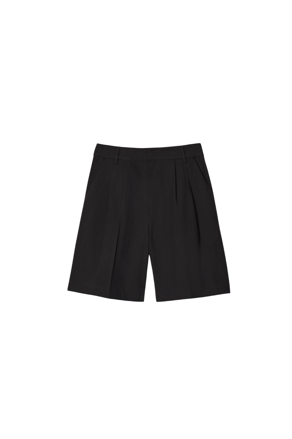 Poet Pleat Shorts in Jet Black