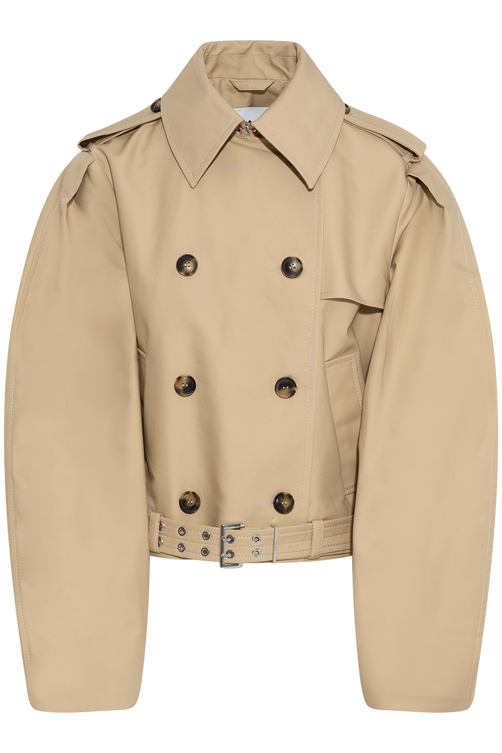 Warm Sand Double-Cotton Belted Jacket