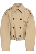 Warm Sand Double-Cotton Belted Jacket
