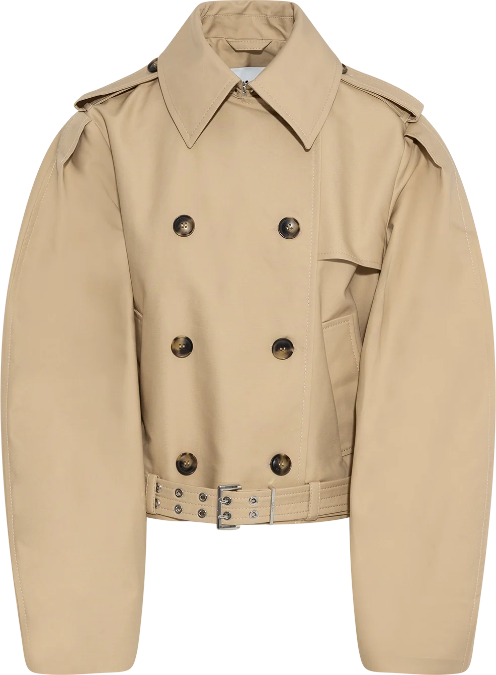 Warm Sand Double-Cotton Belted Jacket