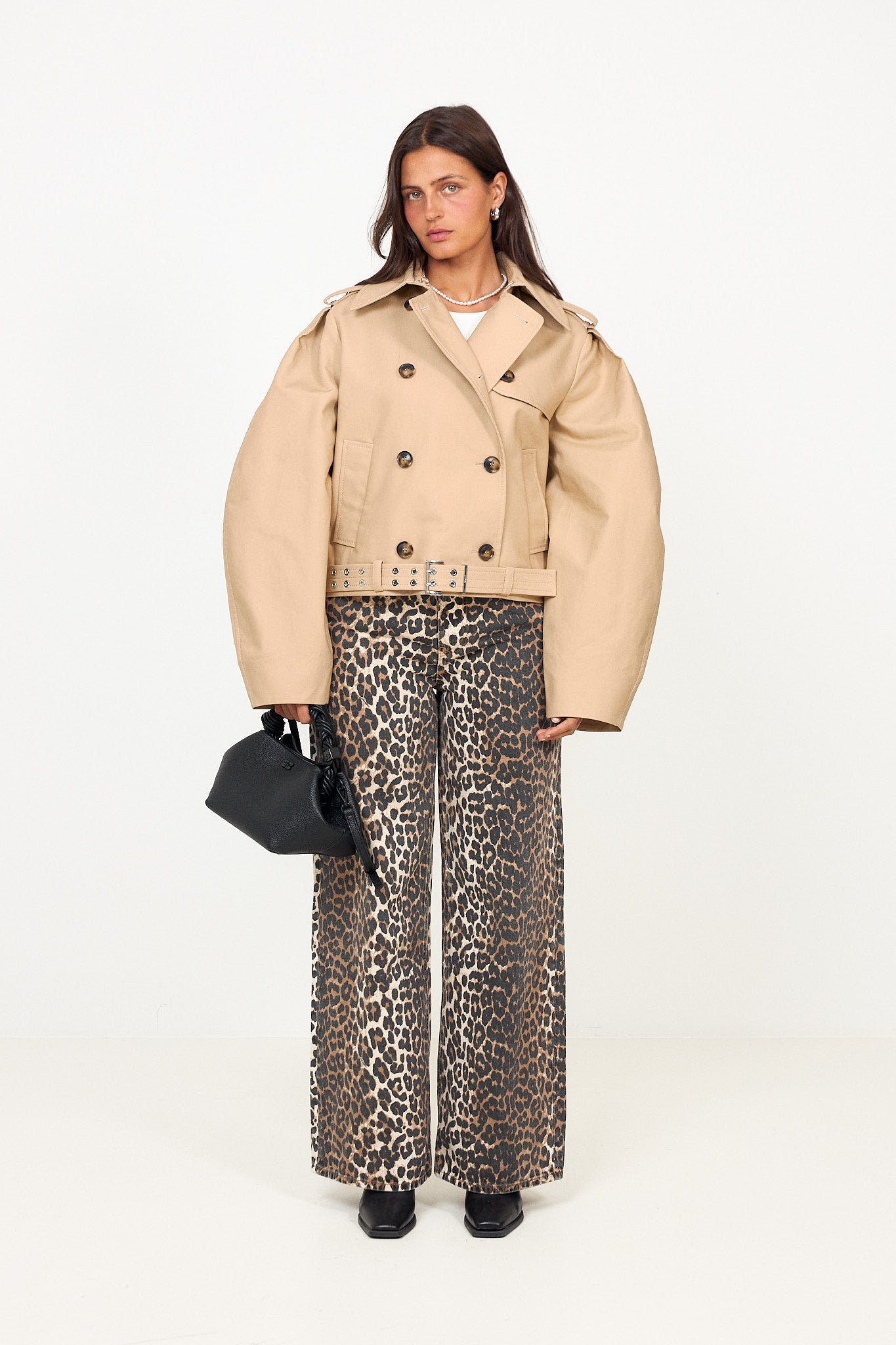 Warm Sand Double-Cotton Belted Jacket