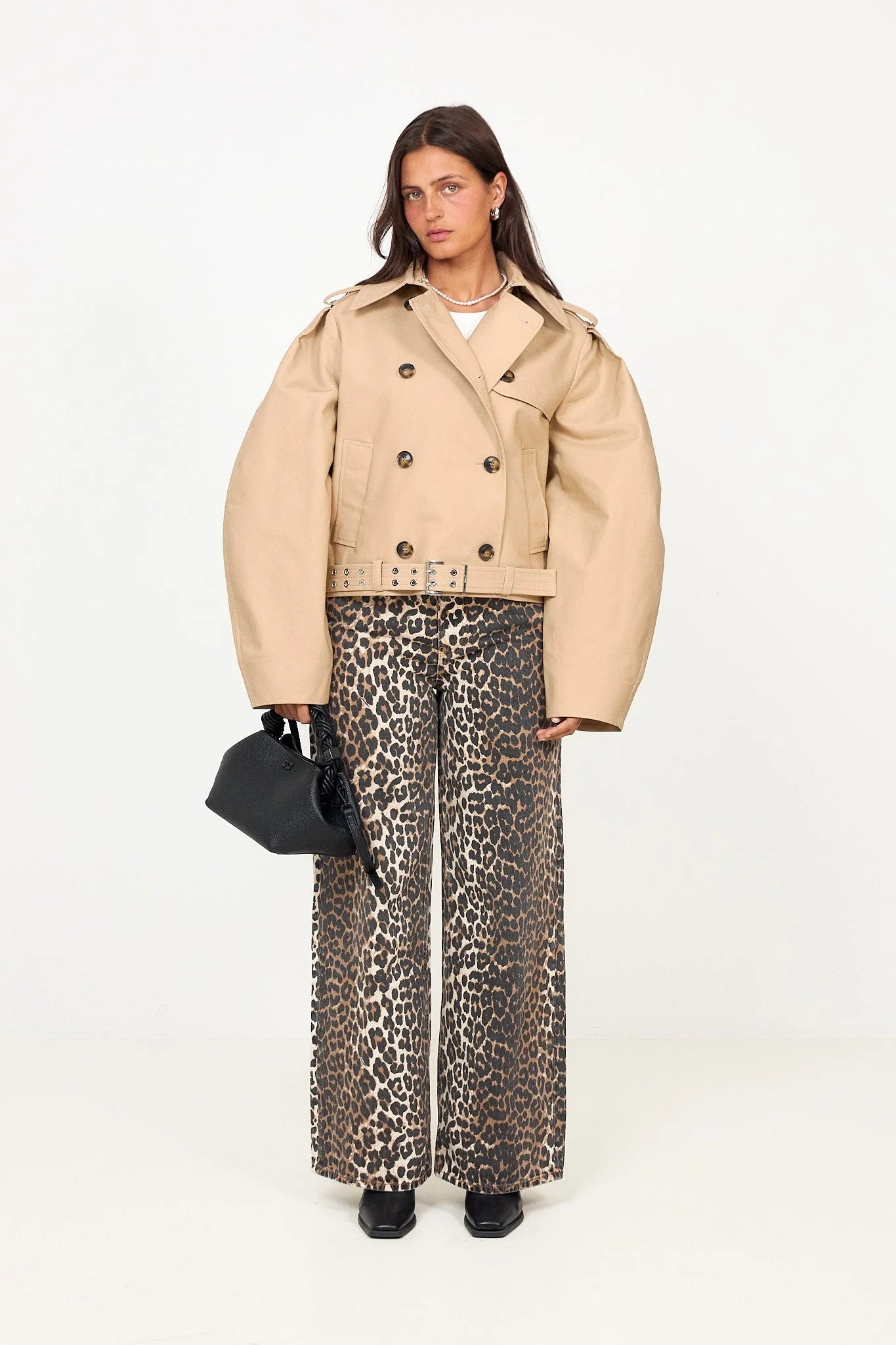 Warm Sand Double-Cotton Belted Jacket