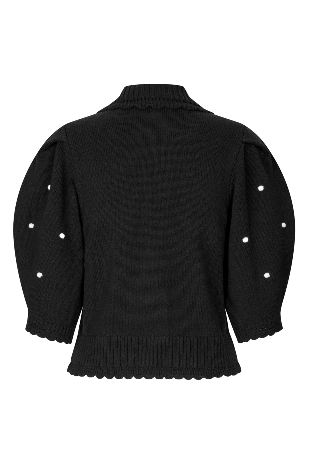 Midnight Bobble-Knit Polo Cardigan