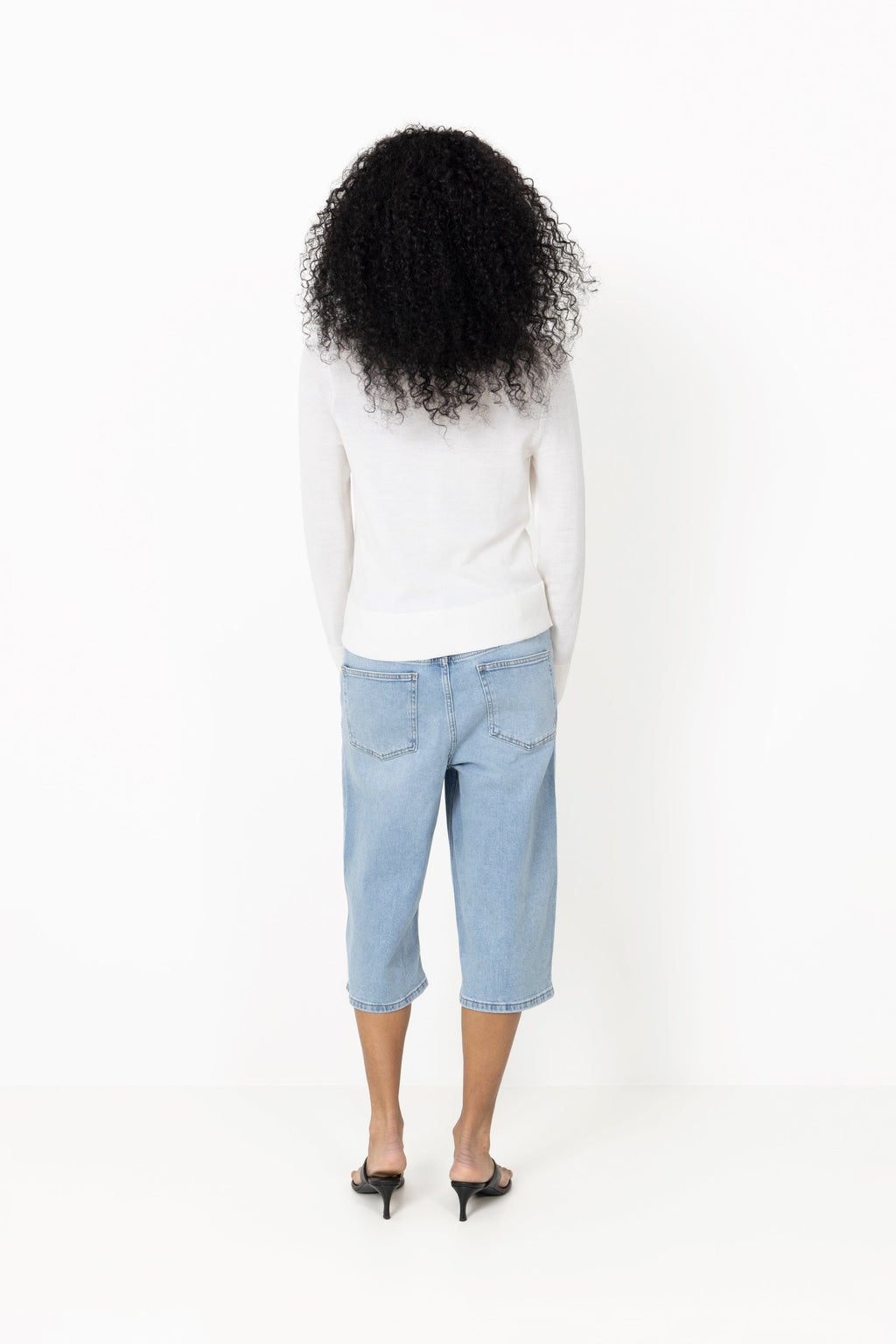 Vito Long Denim Shorts - Bleach Blue Wash