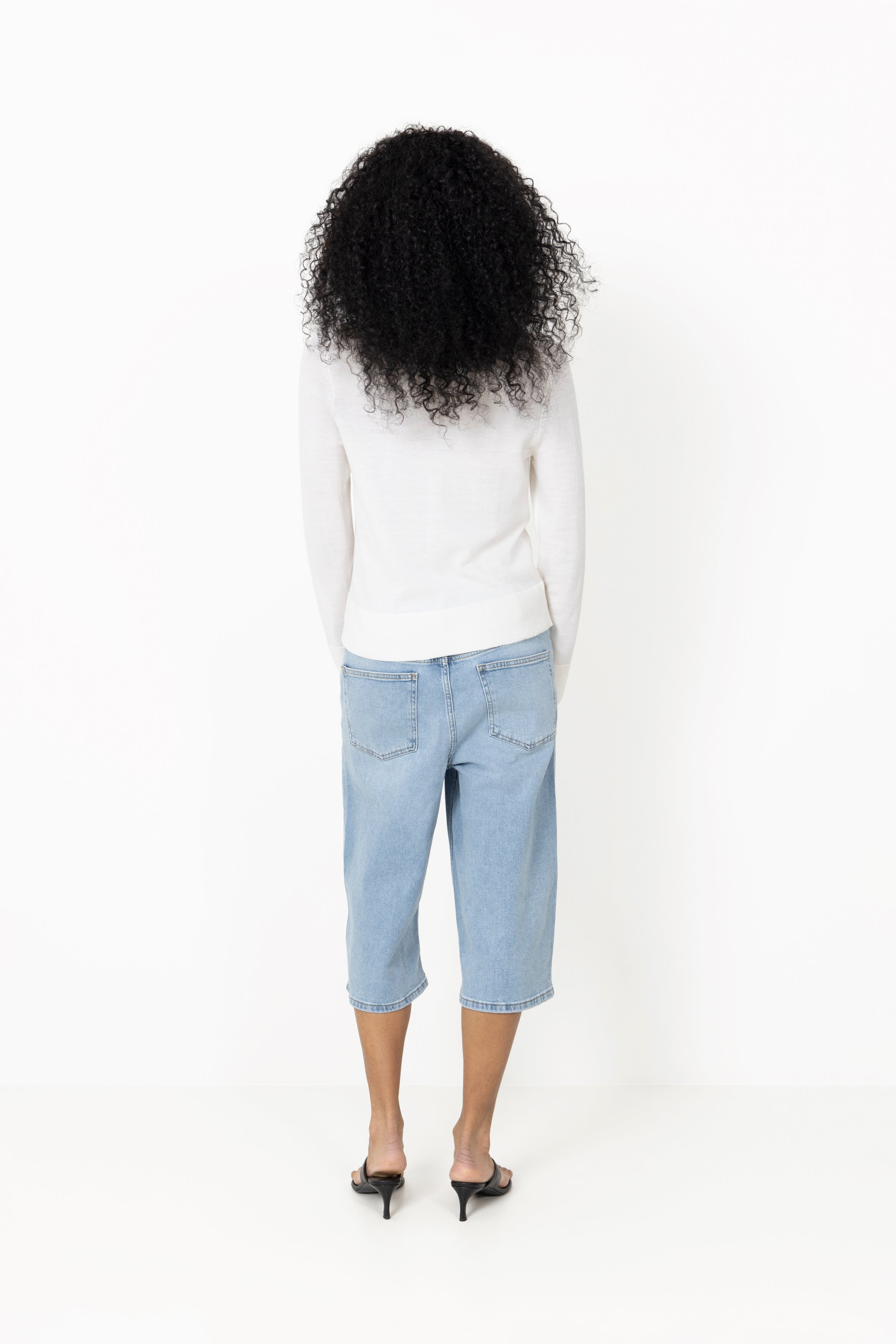 Vito Long Denim Shorts - Bleach Blue Wash