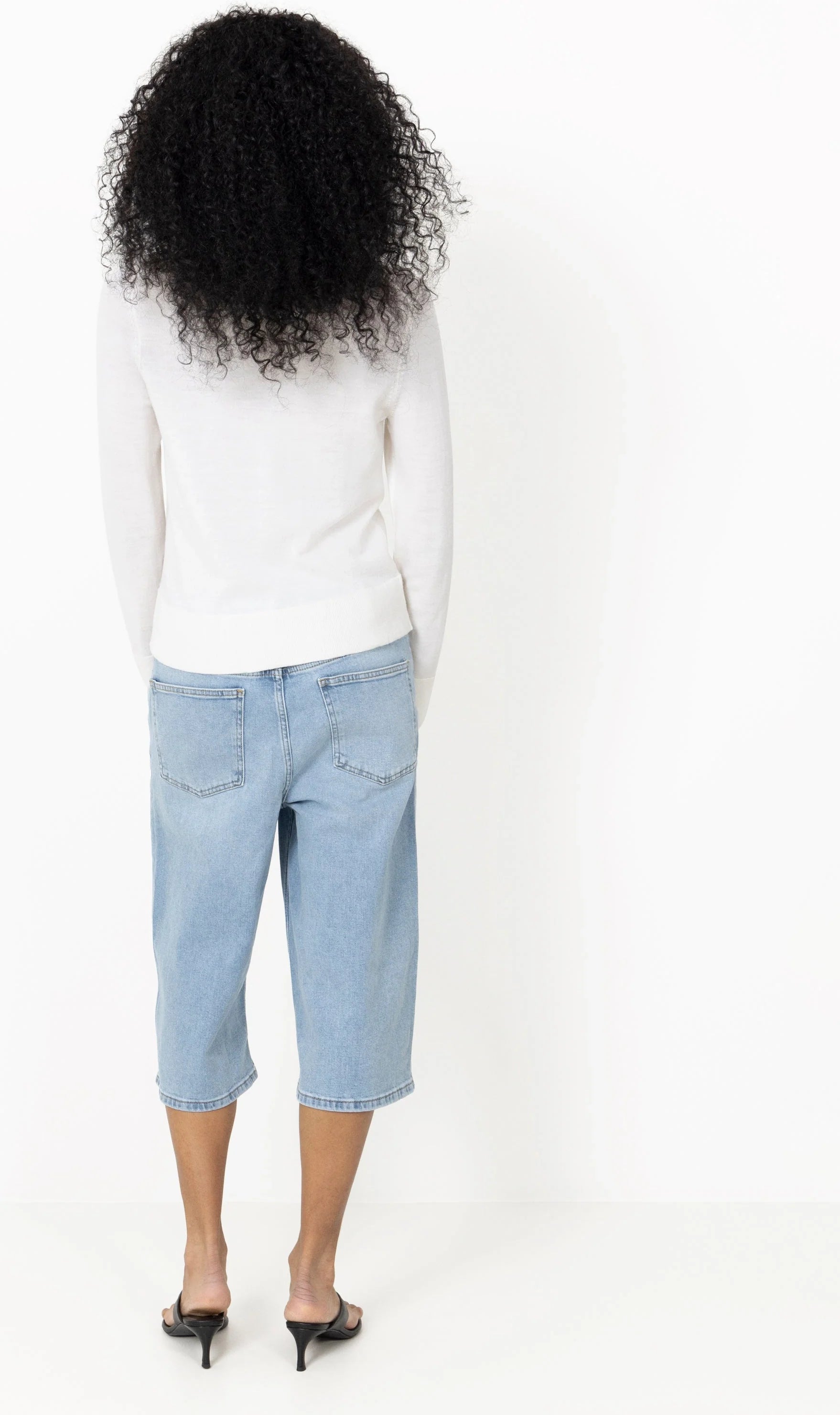 Vito Long Denim Shorts - Bleach Blue Wash