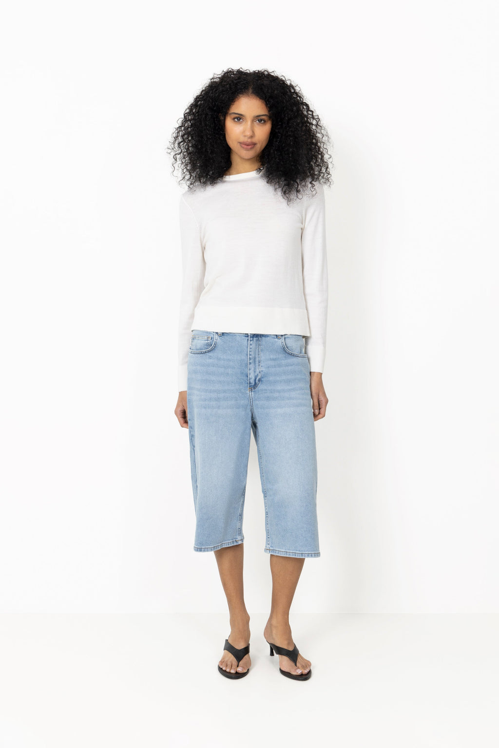 Vito Long Denim Shorts - Bleach Blue Wash