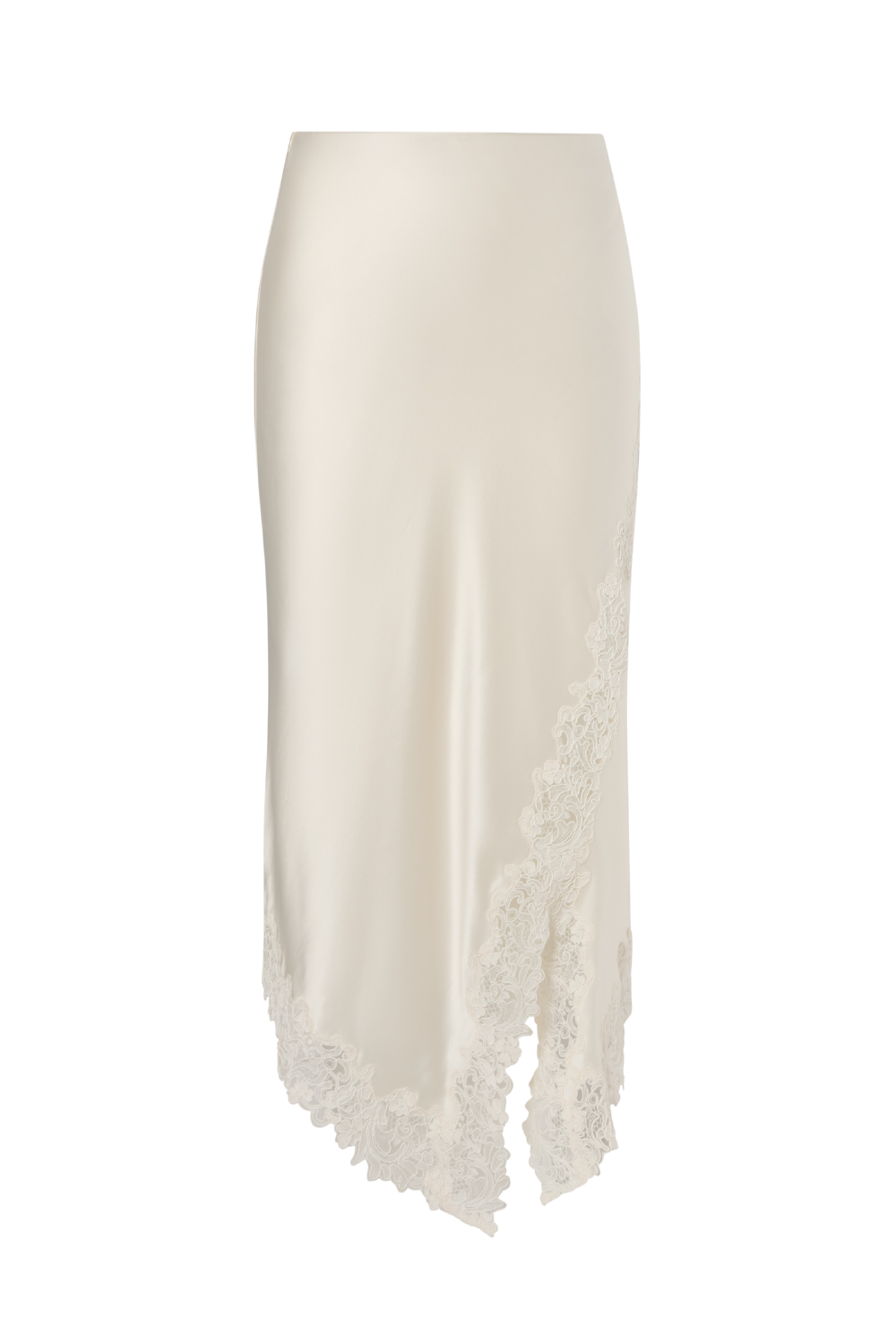 Heylin Pearl Asymmetric Lace Hem Midi Skirt