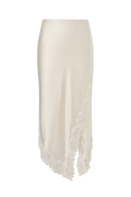 Heylin Pearl Asymmetric Lace Hem Midi Skirt